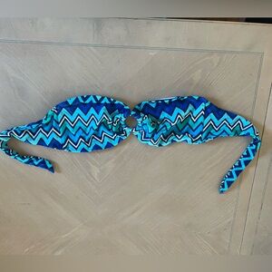 Old Navy Blue and Teal Chevron Bandeau Bikini Top